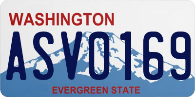 WA license plate ASV0169