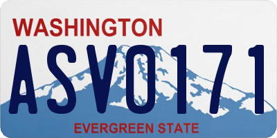 WA license plate ASV0171