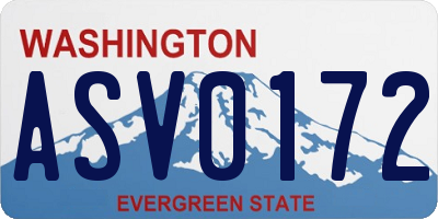 WA license plate ASV0172