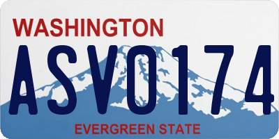 WA license plate ASV0174