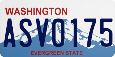WA license plate ASV0175
