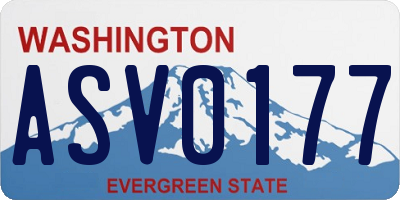 WA license plate ASV0177