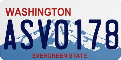 WA license plate ASV0178
