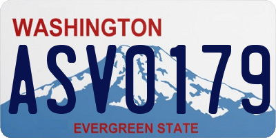WA license plate ASV0179