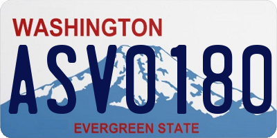 WA license plate ASV0180
