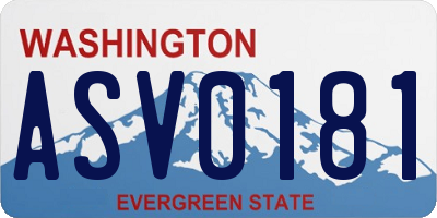 WA license plate ASV0181