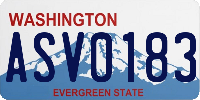WA license plate ASV0183
