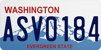 WA license plate ASV0184