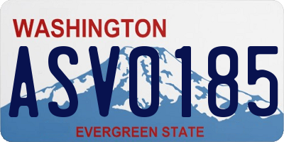 WA license plate ASV0185