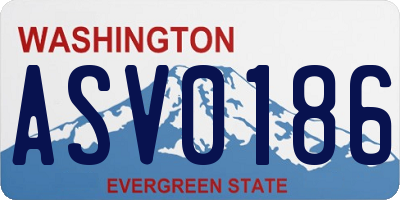 WA license plate ASV0186