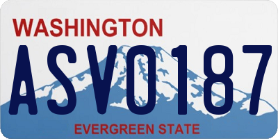 WA license plate ASV0187