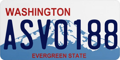 WA license plate ASV0188