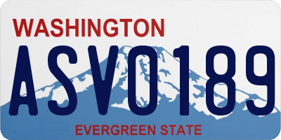 WA license plate ASV0189