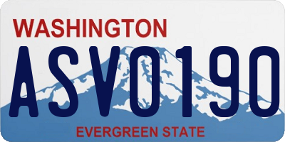 WA license plate ASV0190