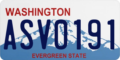 WA license plate ASV0191