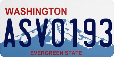WA license plate ASV0193