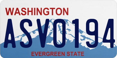 WA license plate ASV0194
