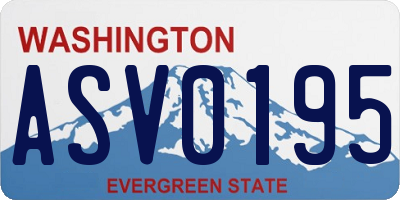 WA license plate ASV0195