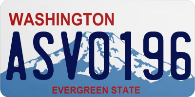 WA license plate ASV0196