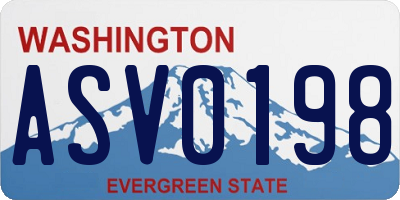 WA license plate ASV0198