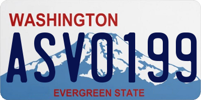WA license plate ASV0199