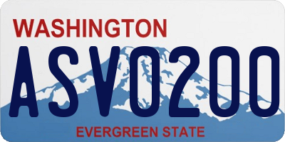 WA license plate ASV0200