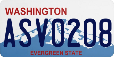 WA license plate ASV0208