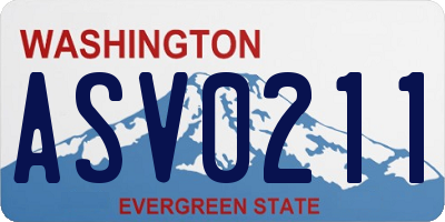 WA license plate ASV0211