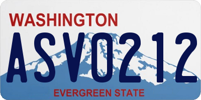 WA license plate ASV0212