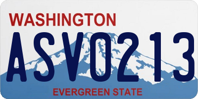 WA license plate ASV0213