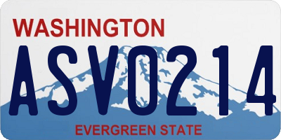 WA license plate ASV0214