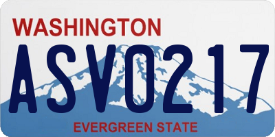 WA license plate ASV0217