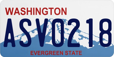 WA license plate ASV0218