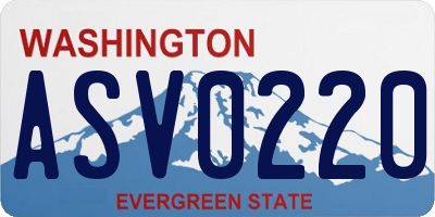 WA license plate ASV0220