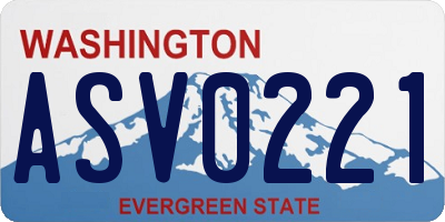 WA license plate ASV0221
