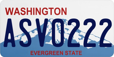 WA license plate ASV0222
