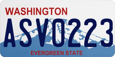 WA license plate ASV0223