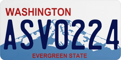WA license plate ASV0224