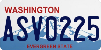 WA license plate ASV0225