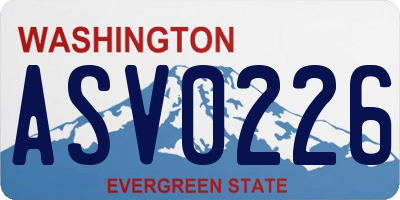 WA license plate ASV0226