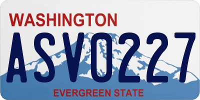 WA license plate ASV0227