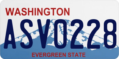 WA license plate ASV0228