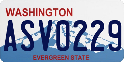 WA license plate ASV0229