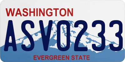 WA license plate ASV0233
