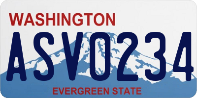WA license plate ASV0234