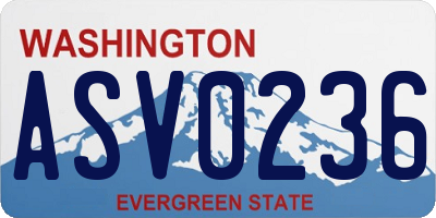 WA license plate ASV0236