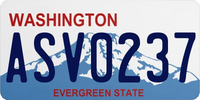 WA license plate ASV0237