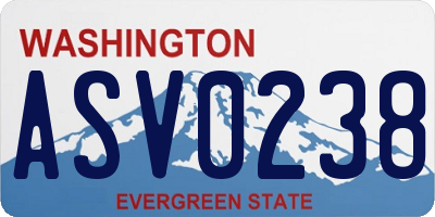 WA license plate ASV0238