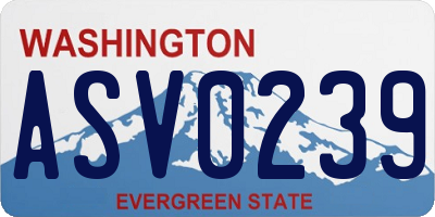 WA license plate ASV0239