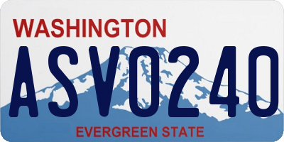 WA license plate ASV0240